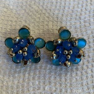 Glass clip-on earrings